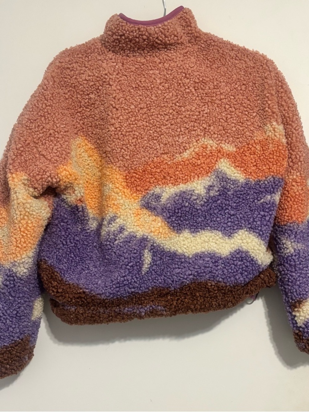wild fable Multicolor Sherpa Zip Jacket — Peach, Purple & Brown Accents - Picture 3 of 3
